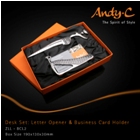 Andy C Tribal Range Desk Set: L/opener & Bus. Card holder